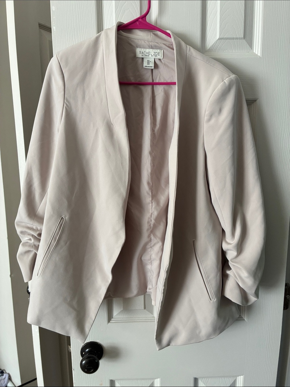 Rachel Zoe Pale Pink Open-Front Blazer
